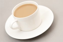 Cup of white milky coffee
