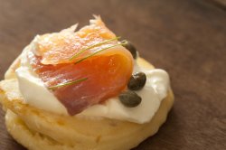 Gourmet appetizer with smoked salmon