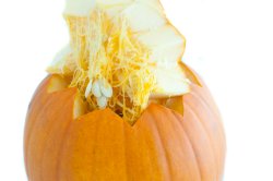 Decoratively cut fresh pumpkin
