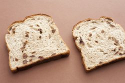 two slices of rasin bread