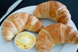 Crispy croissants and butter