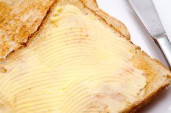 Slice of buttered toast