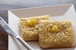 two square breakfast crumpets