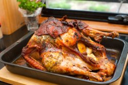 Turkey in a roasting tray
