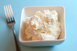 Dish of cottage cheese