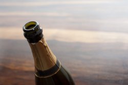 Opened bottle of champagne for a celebration