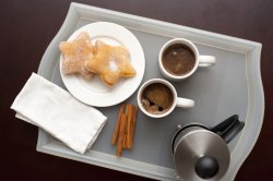 Coffee for two with doughnuts
