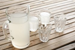 Fresh homemade lemonade in a jug