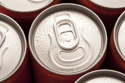 Ring pull on a can of cold soda