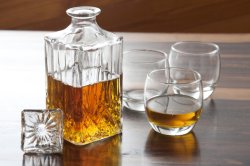 Whiskey decanter with glasses