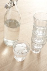 Glass bottle of pure fresh water
