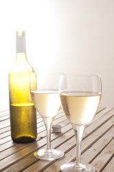 Two glasses of white wine