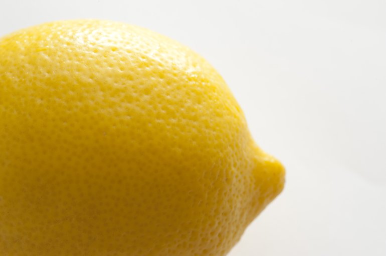 A lemon on a white background