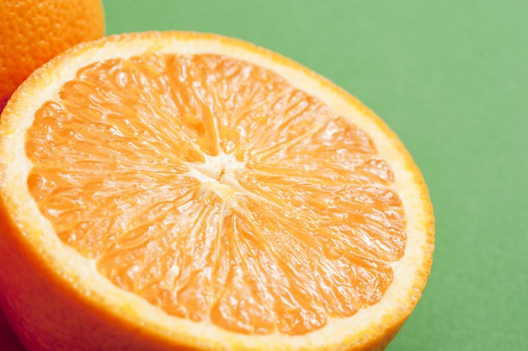 Close-up of half of juicy orange