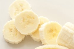 Close-up of chopped banana