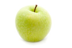 Single fresh green apple