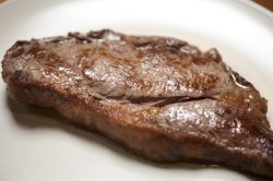 Cooked portion of sirloin steak