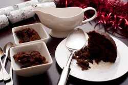 Servings of Christmas pudding