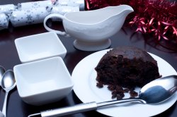 Rich fruity Christmas pudding