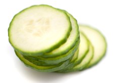 Stacked sliced cucumber