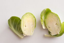 Brussels sprout cut in half