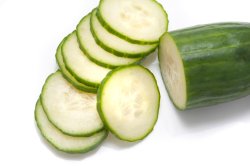 Freshly sliced cucumber
